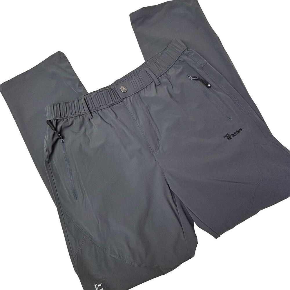 TRR Outdoor Sports Mens Large 31X31 Nylon Pants Elastic Gray Hiking Stretch EUC